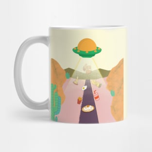 Spaceship in desert Mug